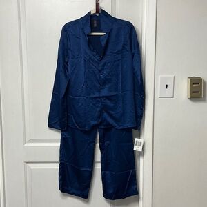 Maidenform Navy Satin Pajama Set
